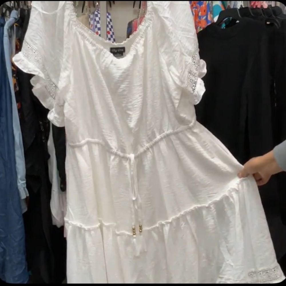 City Chic White Boho Tie-Waist Maxi Dress - Picture 8 of 11